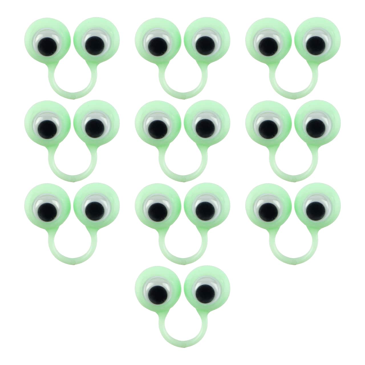 Glow-in-the-Dark Wiggle Eye Rings by Creatology™